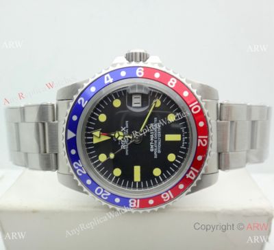 Classic Model Clone Rolex GMT Master II 40mm Watch Blue&Black Bezel Brown Hands
